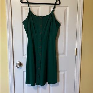 Button- down casual dress.